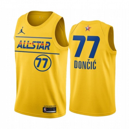 NBA Mænd Trøje Dallas Mavericks Luka Doncic 77 2021 All-Star Jordan Brand Gold Swingman